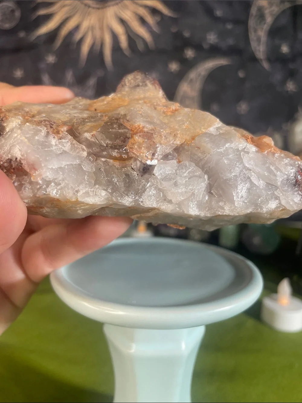 Red hematite quartz